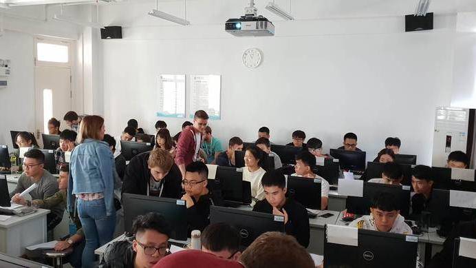 Here you can see an image of German participants supporting Chinese students.